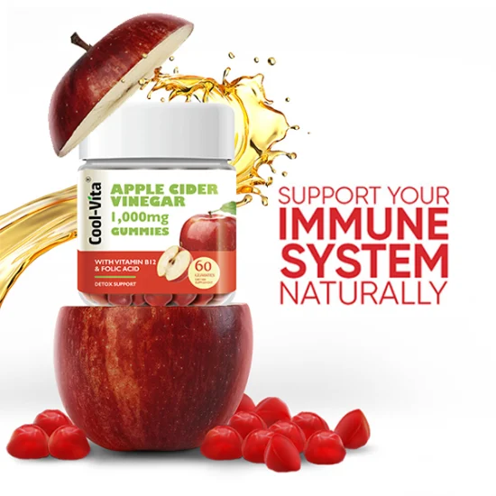 OEM Halal Vegan Integratori Aceto di sidro di mele Caramelle Vitamine Alimenti salutari Vitamina gommosa per dimagrire per peso, disintossicazione e pulizia