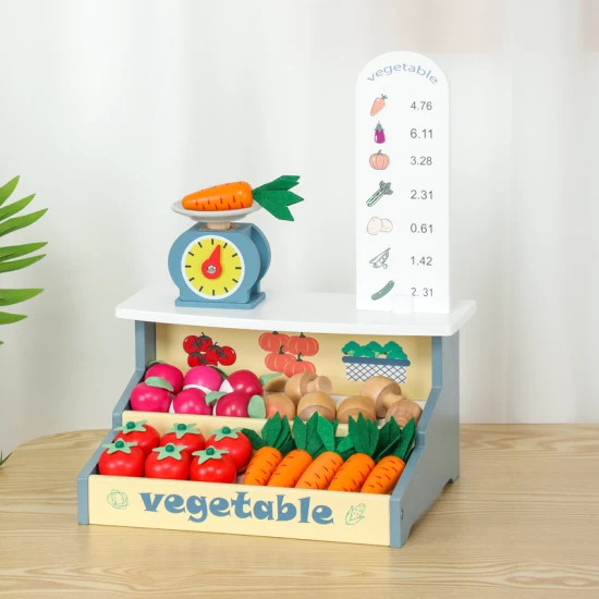 Alta simulazione Fai finta di giocare a Mini negozio di vendita di verdure Giocattoli di legno